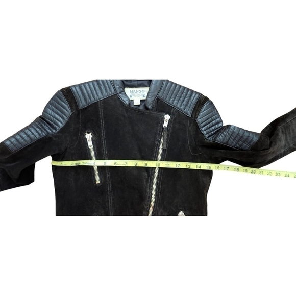 Mango Leather Jacket XXS / Brown with Gold Hardware - Biker Style - Picture 10 of 14